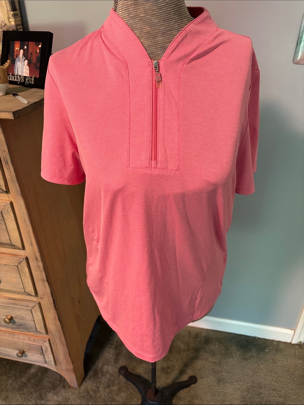 Callaway Pink Performance Opti Dri Golf V-neck Short Sleeve Top
